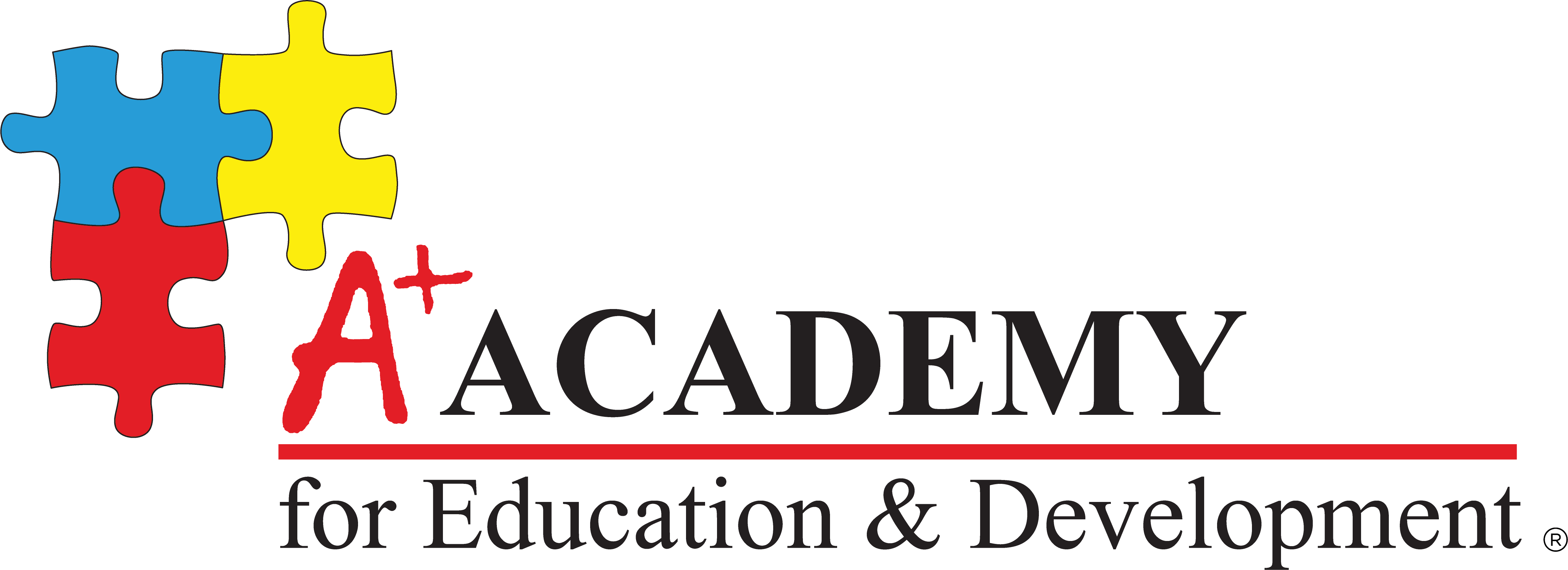 A Plus Logo Black lettering Registered Trademark A+ Austism Academy